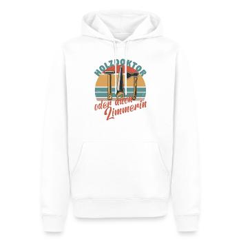Zimmerin Mama Holzbauer Mutter Zimmerer Holzbau - Männer Premium Bio Hoodie - Weiß - Vorne - Nico (187cm)