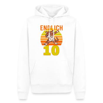 10 Geburtstag Löwe Tiger witzig 10 Jahre Junge - Männer Premium Bio Hoodie - Weiß - Vorne - Nico (187cm)