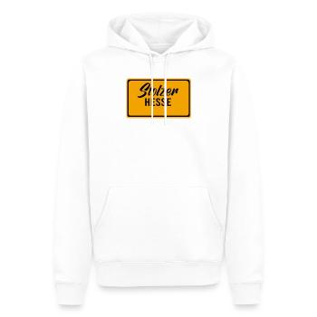 Hessen Hessener Wiesbaden Wiesbadener Stolz - Männer Premium Bio Hoodie - Weiß - Vorne - Nico (187cm)