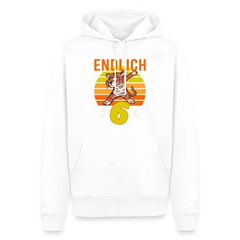 6 Geburtstag 6 Jahre Löwe dabbing Tiger witzig dab - Männer Premium Bio Hoodie - Weiß - Vorne - Nico (187cm)