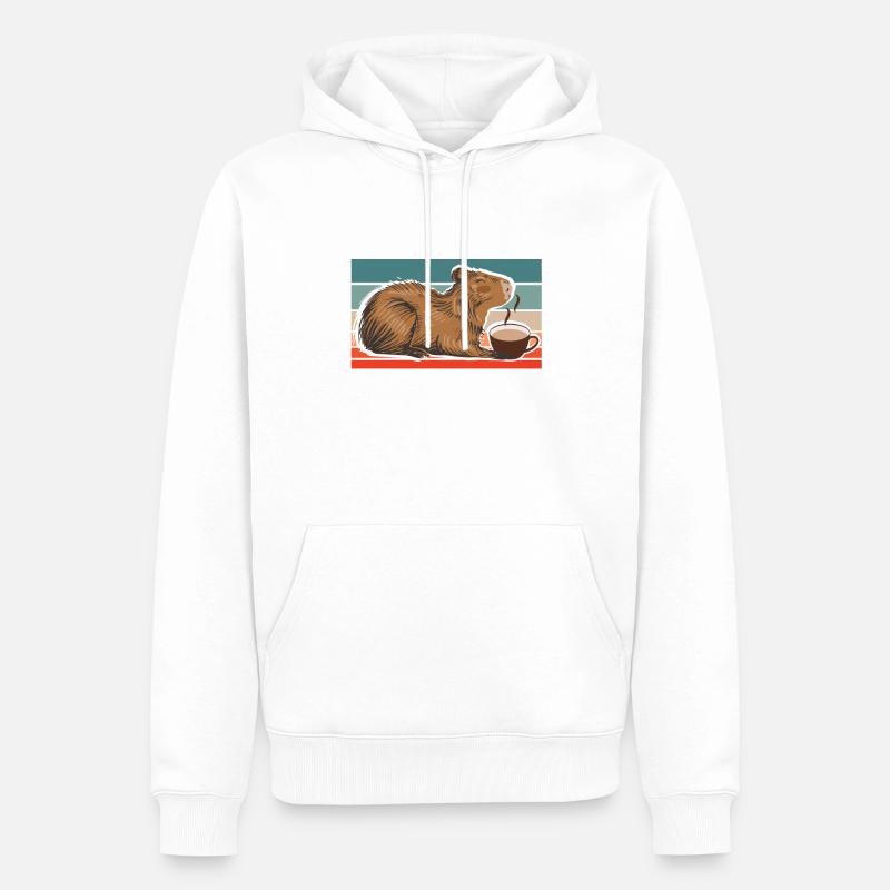 Capybara Capybara Amis Capy Cappybara - Sweat à capuche Premium bio Homme - blanc