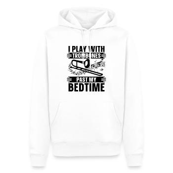 Je joue avec Trombones Instrument à vent Tromboniste - Sweat à capuche Premium bio Homme - blanc - Devant - Nico (187cm)