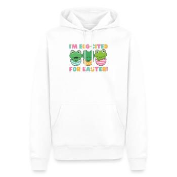grenouilles douces à Pâques avec œufs de Pâques grenouille - Sweat à capuche Premium bio Homme - blanc - Devant - Nico (187cm)