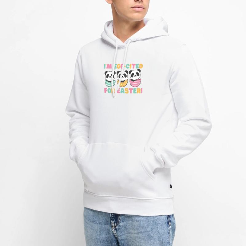cute pandas for Easter with Easter eggs panda Men’s Premium Organic Hoodie