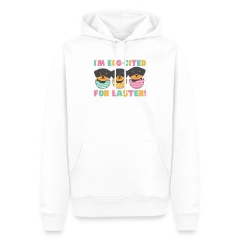 cute dogs at Easter with Easter eggs Rottweiler - Men’s Premium Organic Hoodie - white - Front - Nico (187cm)