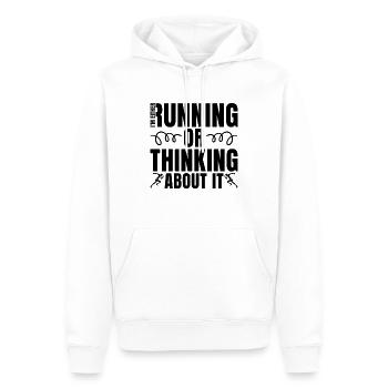 Je suis coureur ou coureur de course athlétique - Sweat à capuche Premium bio Homme - blanc - Devant - Nico (187cm)