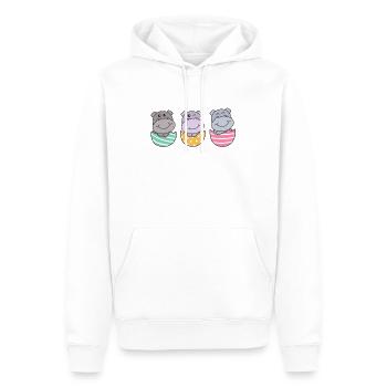 süße Hippos zu Ostern mit Ostereiern Hippo - Männer Premium Bio Hoodie - Weiß - Vorne - Nico (187cm)