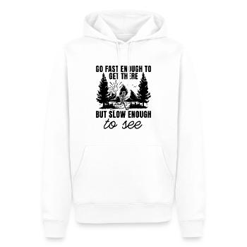 Allez assez vite pour suivre les athlètes de course de trail Trail Runner - Sweat à capuche Premium bio Homme - blanc - Devant - Nico (187cm)