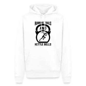 Sentiers de course et marathonien Trail Runner - Sweat à capuche Premium bio Homme - blanc - Devant - Nico (187cm)