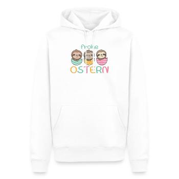 süße Faultiere zu Ostern mit Ostereiern Faultier - Männer Premium Bio Hoodie - Weiß - Vorne - Nico (187cm)