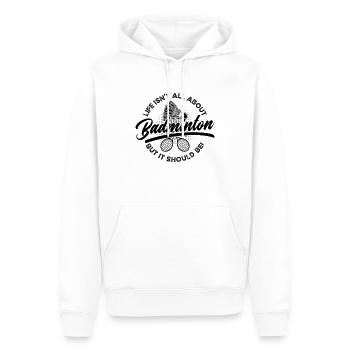 La vie n’est pas qu’une question de joueur de badminton volant - Sweat à capuche Premium bio Homme - blanc - Devant - Nico (187cm)