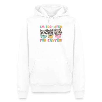cute raccoons for Easter with Easter eggs raccoon - Men’s Premium Organic Hoodie - white - Front - Nico (187cm)