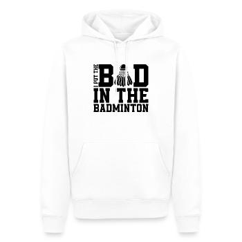 J’ai mis le mauvais dans le filet Shot Joueur de badminton - Sweat à capuche Premium bio Homme - blanc - Devant - Nico (187cm)