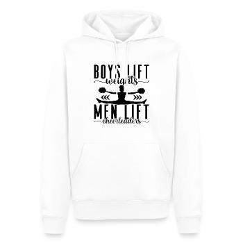 Boys Lift Weights Cheer Squad Dancer Cheerleader - Männer Premium Bio Hoodie - Weiß - Vorne - Nico (187cm)