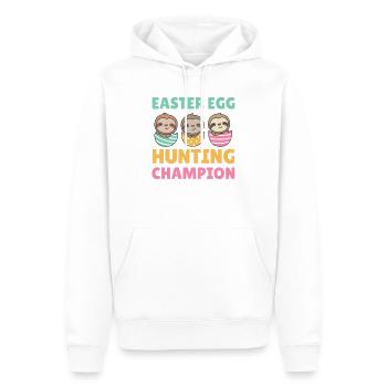 süße Faultiere zu Ostern mit Ostereiern Faultier - Männer Premium Bio Hoodie - Weiß - Vorne - Nico (187cm)