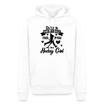 Ne laissez pas la jolie joueuse de hockey-balle au sol - Sweat à capuche Premium bio Homme - blanc - Devant - Nico (187cm)