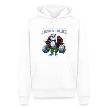 Fitness Training Pompes Panda Deadlift Fitness - Sweat à capuche Premium bio Homme - blanc - Devant - Nico (187cm)