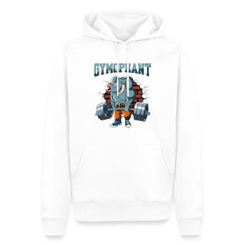 Pompes d’entraînement physique Elephant Deadlift Fitness - Sweat à capuche Premium bio Homme - blanc - Devant - Nico (187cm)