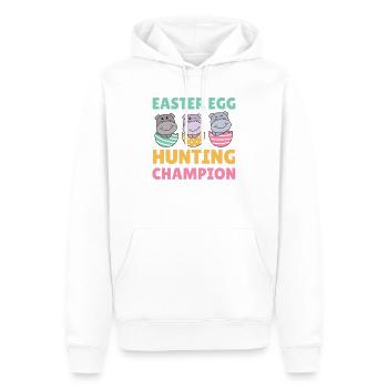 süße Hippos zu Ostern mit Ostereiern Hippo - Männer Premium Bio Hoodie - Weiß - Vorne - Nico (187cm)