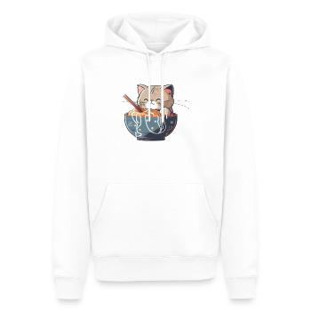 But first ramen cute cat eats ramen - Men’s Premium Organic Hoodie - white - Front - Nico (187cm)