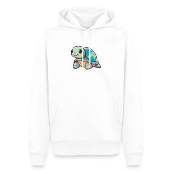 Schildkröte mit Erde Umweltschutz Welt Erde Tag - Männer Premium Bio Hoodie - Weiß - Vorne - Nico (187cm)