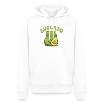 Avocato Avocado Katze lustige Essen grün - Männer Premium Bio Hoodie - Weiß - Vorne - Nico (187cm)