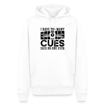 I Have Too Many Cues Retro Billiard Pool Player - Männer Premium Bio Hoodie - Weiß - Vorne - Nico (187cm)