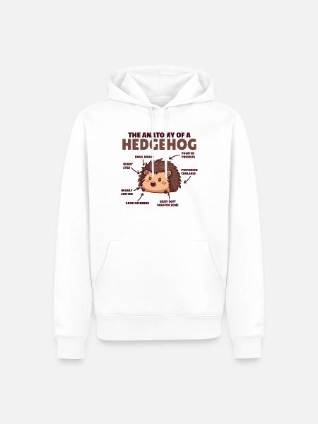 süßer Igel Erklärung Anatomy of a Hedgehogs - Männer Premium Bio Hoodie - Weiß