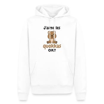 Ich mag Quokkas ok? Süßer Quokka - Männer Premium Bio Hoodie - Weiß - Vorne - Nico (187cm)