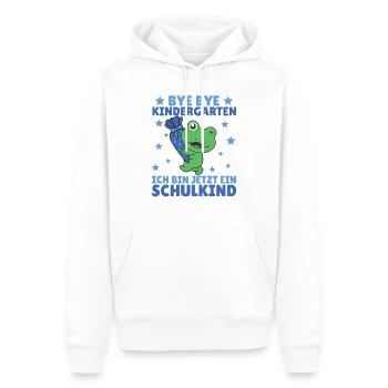 bye bye Kindergarten ich bin jetzt ein Schulkind - Männer Premium Bio Hoodie - Weiß - Vorne - Nico (187cm)