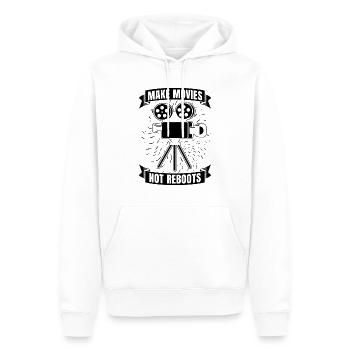Faire des films et non des redémarrages Réalisateur de films Cinéaste - Sweat à capuche Premium bio Homme - blanc - Devant - Nico (187cm)
