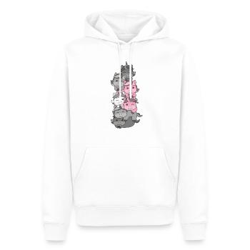 Demigirl Flag Pride LGBTQ süßer Einhorn Stapel - Männer Premium Bio Hoodie - Weiß - Vorne - Nico (187cm)