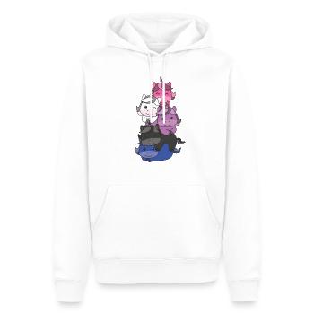 Genderfluid Flag Pride LGBTQ Mignon Unicorn Stack - Sweat à capuche Premium bio Homme - blanc - Devant - Nico (187cm)