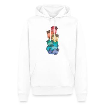 Regenbogen Flag Pride LGBTQ süßer Kuh Stapel - Männer Premium Bio Hoodie - Weiß - Vorne - Nico (187cm)