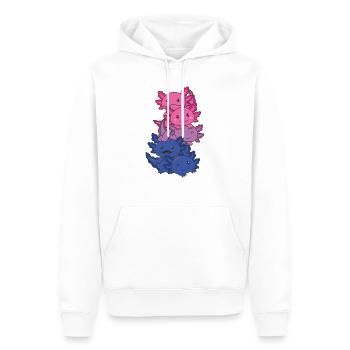 Bisexuell Flag Pride LGBTQ süßer Axolotl - Männer Premium Bio Hoodie - Weiß - Vorne - Nico (187cm)