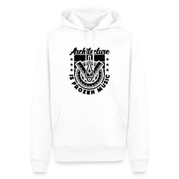 L’architecture est gelée Musique Architectes de bâtiments - Sweat à capuche Premium bio Homme - blanc - Devant - Nico (187cm)