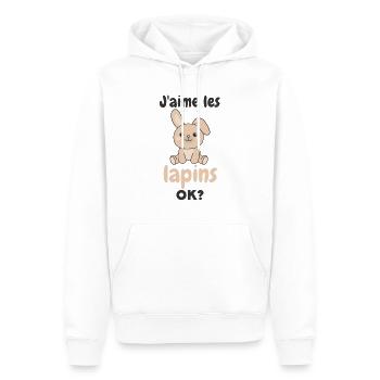 I like bunnies ok? Cute Bunny - Men’s Premium Organic Hoodie - white - Front - Nico (187cm)