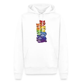 Regenbogen Einhorn süße bunte Einhorn für Kinder - Männer Premium Bio Hoodie - Weiß - Vorne - Nico (187cm)