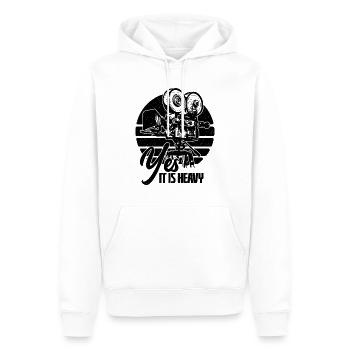 Yes It Is Heavy Retro Filmmaking Camera Operators - Men’s Premium Organic Hoodie - white - Front - Nico (187cm)