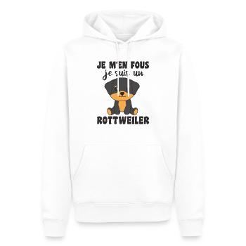 Je m'en fous je suis un rottweiler - Hund - Männer Premium Bio Hoodie - Weiß - Vorne - Nico (187cm)