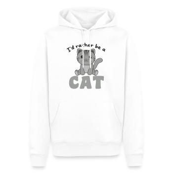Je préfère être un chat - chat mignon - Sweat à capuche Premium bio Homme - blanc - Devant - Nico (187cm)
