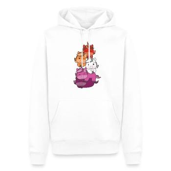 Lesbische Flag Pride LGBTQ süßer Einhorn Stapel - Männer Premium Bio Hoodie - Weiß - Vorne - Nico (187cm)