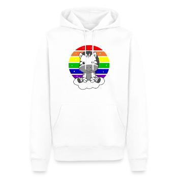 Zebra bunter Regenbogen für Kinder süßes Zebra - Männer Premium Bio Hoodie - Weiß - Vorne - Nico (187cm)