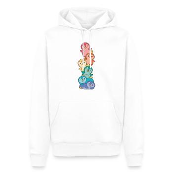 Regenbogen Flag Pride LGBTQ süßer Pinguin Stapel - Männer Premium Bio Hoodie - Weiß - Vorne - Nico (187cm)
