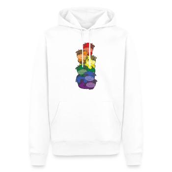 Regenbogen Flag Pride LGBTQ süßer Kuh Stapel - Männer Premium Bio Hoodie - Weiß - Vorne - Nico (187cm)