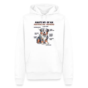 Explication du chien Anatomie d’un berger australien - Sweat à capuche Premium bio Homme - blanc - Devant - Nico (187cm)
