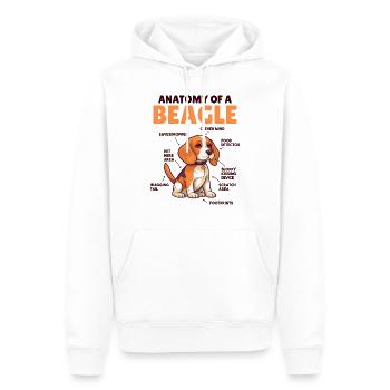 Explication du chien Anatomie d’un beagle - Sweat à capuche Premium bio Homme - blanc - Devant - Nico (187cm)