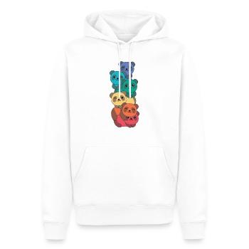 Drapeau arc-en-ciel Pride LGBTQ Mignon Panda Stack - Sweat à capuche Premium bio Homme - blanc - Devant - Nico (187cm)