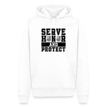 Servir l’honneur et protéger les policiers - Sweat à capuche Premium bio Homme - blanc - Devant - Nico (187cm)