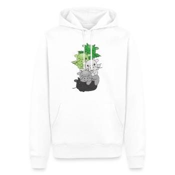Aromantik Flag Pride LGBTQ süßer Drache Stapel - Männer Premium Bio Hoodie - Weiß - Vorne - Nico (187cm)